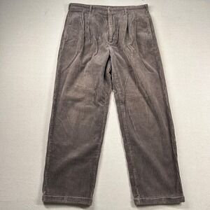 Vintage Gap‎ Pants Mens 36x30 Corduroy Chunky Brown 90s Pleated Cuffed High Rise